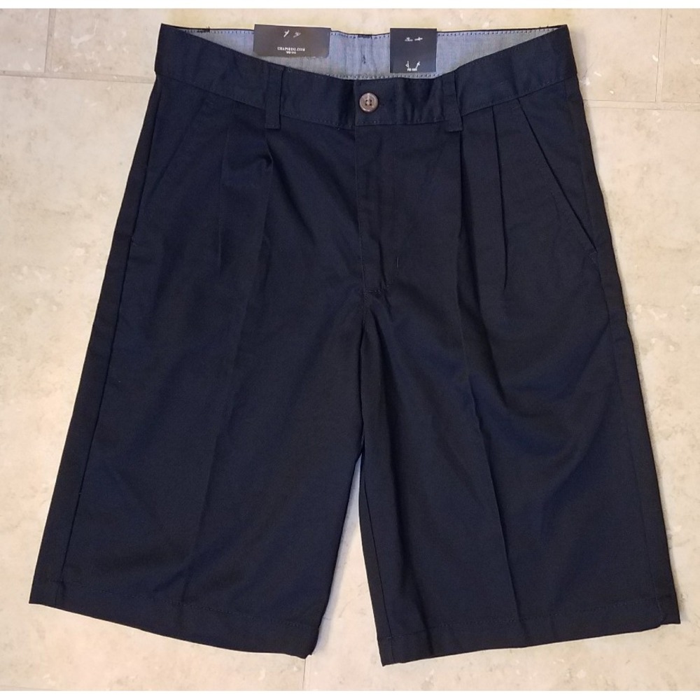 Chaps Boys Shorts Pleated School Uniform Adj‎ Waist Navy 12 Regular NEW